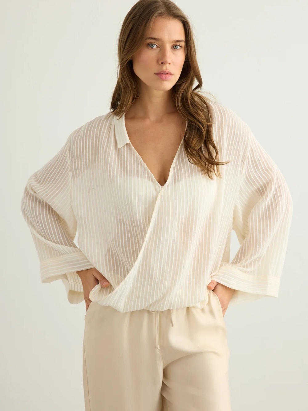 The Handloom LA Sade Top - White Stripes